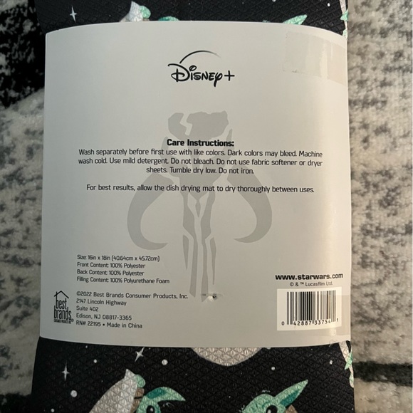 Star Wars The Mandalorian Baby Yoda Grogu Dish Mat 2 Pack - Picture 2 of 2